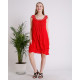 Dantel Detaylı Kırmızı Kolsuz Mini Elbise